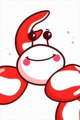 Cheerful Beach Crab Mascot Flat Design