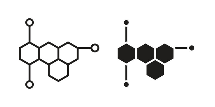 Hormones icons. silhouette icon vector flat illustration on white background. line art icons
