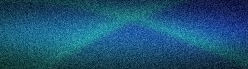 Obraz premium Abstract wide grainy background with a deep gradient of dark blue, navy, teal, and cyan. High-quality noisy texture ideal for 4K wallpapers and web banners