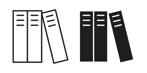 Library icons. silhouette icon vector flat illustration on white background. line art icons