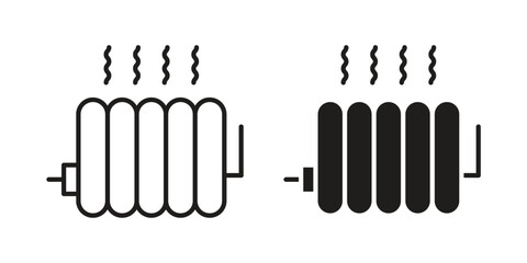 Obraz premium Radiator icons. silhouette icon vector flat illustration on white background. line art icons