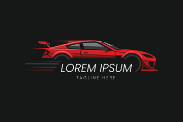 Sports Car Speed Motion Silhouette Vector logo template
