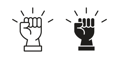 Fototapeta premium Will power icons. silhouette icon vector flat illustration on white background. line art icons