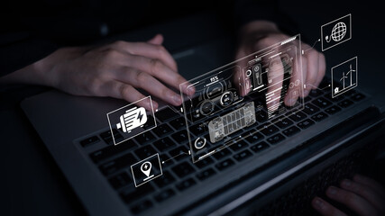 Smart interface showing electric vehicle performance, battery system, power control, charging status, and integration with renewable and grid-based energy sources Latch