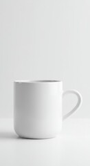 Fototapeta premium Clean white coffee mug mockup featuring a unique heart-shaped handle, isolated against a crisp white background for easy design insertion ,heart ,template ,product