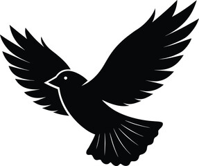 Obraz premium flying bird silhouette icon representing freedom and peace