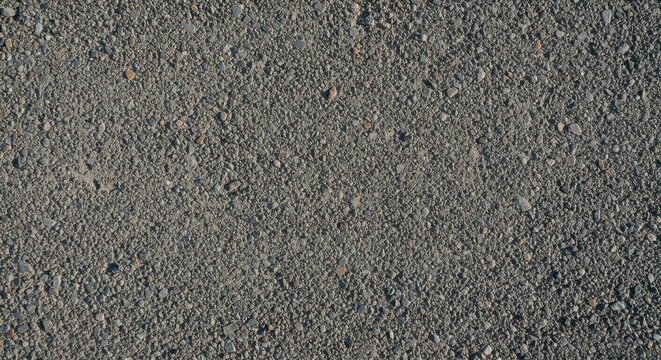 Rough textured surface of durable gray gravel aggregate concrete used for construction foundation or exterior hardscaping material, detail, closeup, cement
