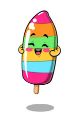 Kawaii Rainbow Popsicle Summer Treat Mascot