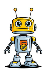Kawaii AI Robot Mascot with Friendly Smile