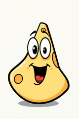 Cute Yellow Cheese Slice Smiling Character