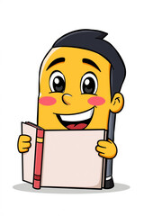 Happy Smiling Book Character Education Mascot