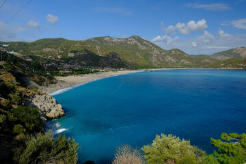 Obraz premium Aerial view of Fethiye in Turkey on sunny day
