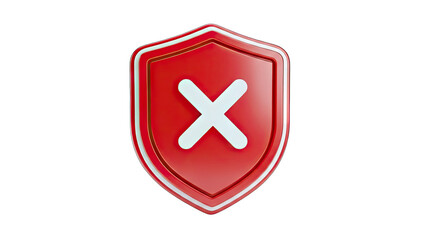 Obraz premium Red Shield with X Mark - Security Concept