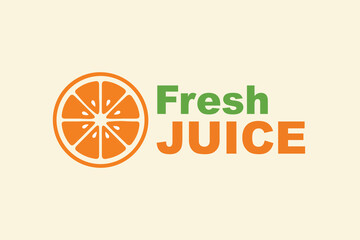 Fresh orange citrus slice icon for juice beverage and healthy lifestyle branding Vector logo template