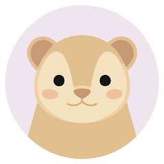 Obraz premium Cartoon weasel unique creative concept isolated vector illustration on white background