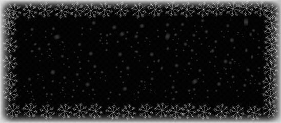 Snowflake Border Frame Design Winter Holiday Decoration Transparent Background