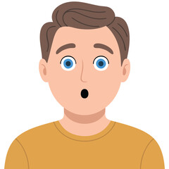Obraz premium Father dad shocked face expression flat color vector illustration template