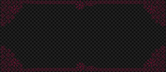 Elegant Red Floral Border Design on Transparent Background for Web and Print