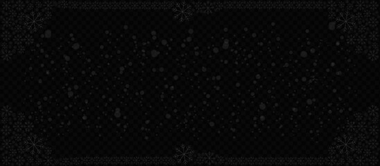 Abstract Snowflakes Border Design Element for Winter Holiday Greeting Cards