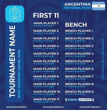 Argentina Football Tournament Squad List Template