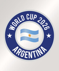 World Cup 2026 Argentina Football Badge Logo Design