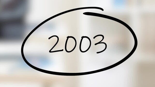 2003 Handwriting using black marker on glass