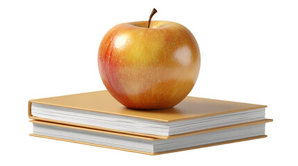Apple on Stack of Books Education Concept

