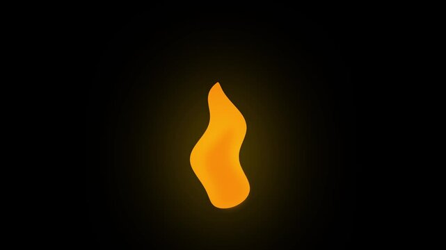 Abstract Orange Fire Flame Animation isolated PNG with Transparent Background
