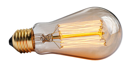 Creative Idea Concept with Glowing Retro Incandescent Bulb