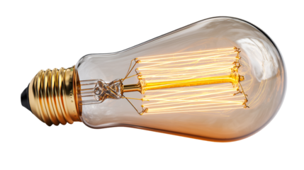 Creative Idea Concept with Glowing Retro Incandescent Bulb
