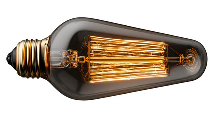 Realistic 3D Illustration of Antique Style Electric Light Bulb
