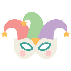 Mardi gras carnival mask icon on white background isolated vector illustration on white background © azzedine