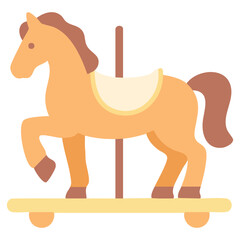 Kids toy icon of a carousel horse isolated vector illustration on white background