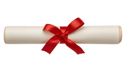 Blank Educational Degree Scroll with Red Bow for Commencement