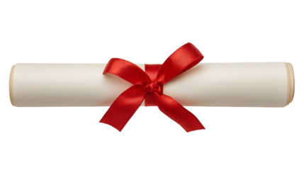 Blank Educational Degree Scroll with Red Bow for Commencement