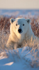 Polar bear in Arctic tundra