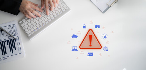 Cybersecurity threat alert protects data. Cyber security threat alert prevents access, alert warns breach, defends system, and cyber security threat alert identifies risk. Latch