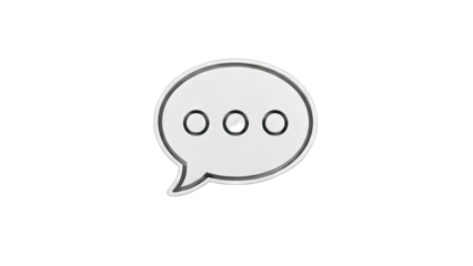 Speech Bubble Icon with Dots on White Background