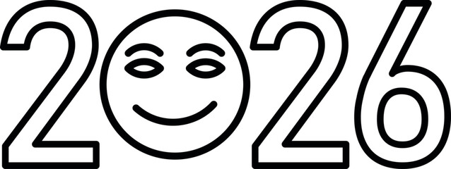 2026 icon symbolizing the upcoming year, future planning, goals, and new beginnings