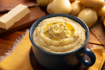Mashed Potatoes. A classic side dish made with mashed boiled potatoes, often used to accompany various dishes; an easy and practical recipe that is very popular.
