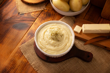 Mashed Potatoes. A classic side dish made with mashed boiled potatoes, often used to accompany various dishes; an easy and practical recipe that is very popular.