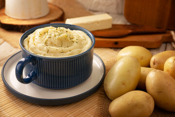 Mashed Potatoes. A classic side dish made with mashed boiled potatoes, often used to accompany various dishes; an easy and practical recipe that is very popular.