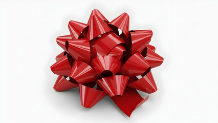 A large red bow on a white background for decoration