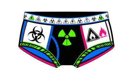 Warning Underwear Safety Symbols on briefs