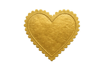 Golden heart love symbol with scalloped border