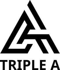 Triple A logo symbol with text