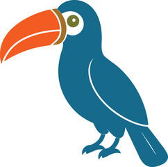 Fototapeta premium Toucan Bird Vector Illustration on White Background