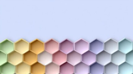 Geometric kindness design, interlocking hexagons along bottom edge, solid pastel background, clean text space in top two-thirds