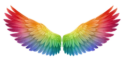 Vector illustration of a tribal angel heart with flying wings and bird feathers, a symbolic love sign for a Valentine's tattoo or decoration