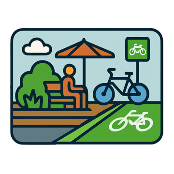 Icon Pop-Up Urbanism: A temporary parklet or bike lane appearing in a former parking space.